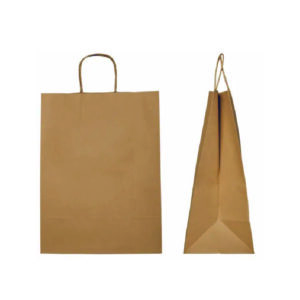 Brown Carry Bag W/H Twisted Handle 29x29+15cm  Plain 100gsm- Medium
