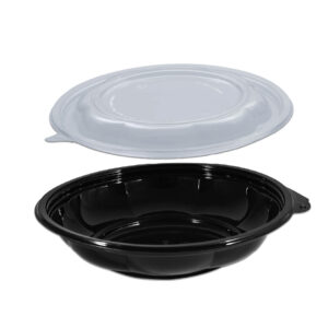 Floripac Black Plastic Round Container 24oz PET [P:300pcs]