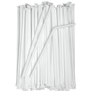 Flexible Straw Ø6x230mm – White [P:500pcs*20pkts]