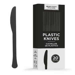 Heavy Duty Plastic Knife 7.5in - Black [500pcs]