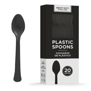 Heavy Duty Plastic Spoon 6.5in - Black [500pcs]