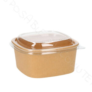 BROWN SQUARE SALAD BOWL 600ML